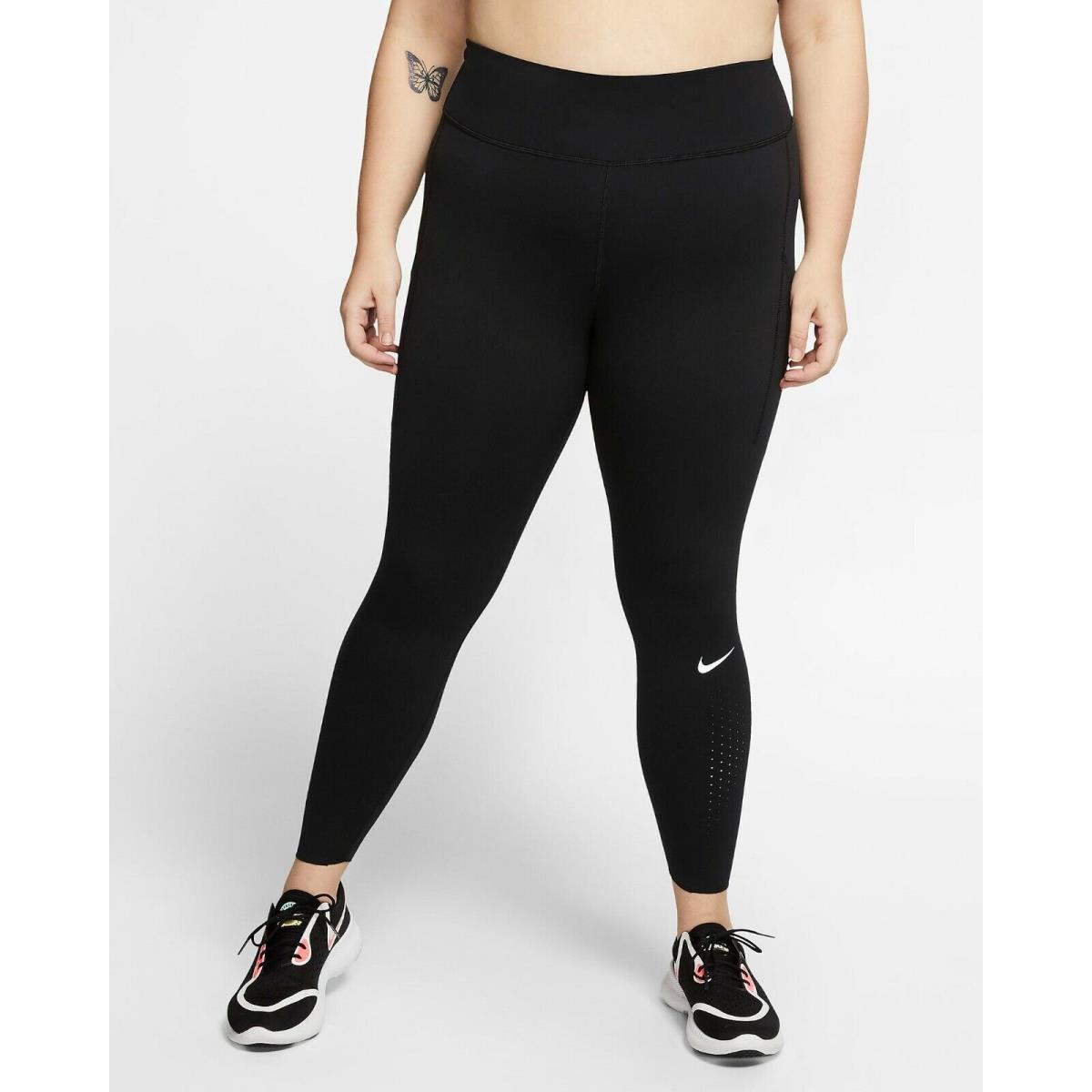Nike Women`s Epic Luxe Leggings Athletic Pants Black Plus Size 3X 24W 26W