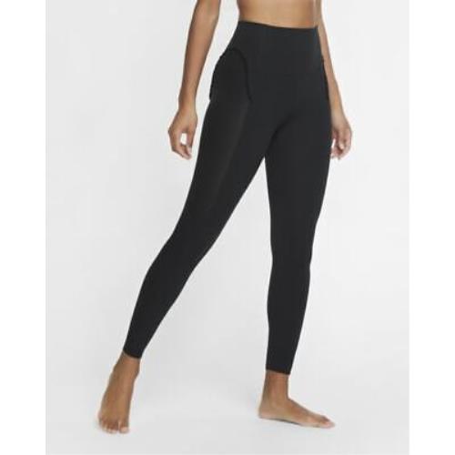 Nike Yoga Luxe Women`s Infinalon Athletic Pants 7/8 Tights Black Size XL CU5395