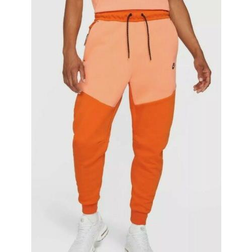 Nike Sportswear Tech Fleece Jogger Pants Orange Mens Size Large CU4495 893 L