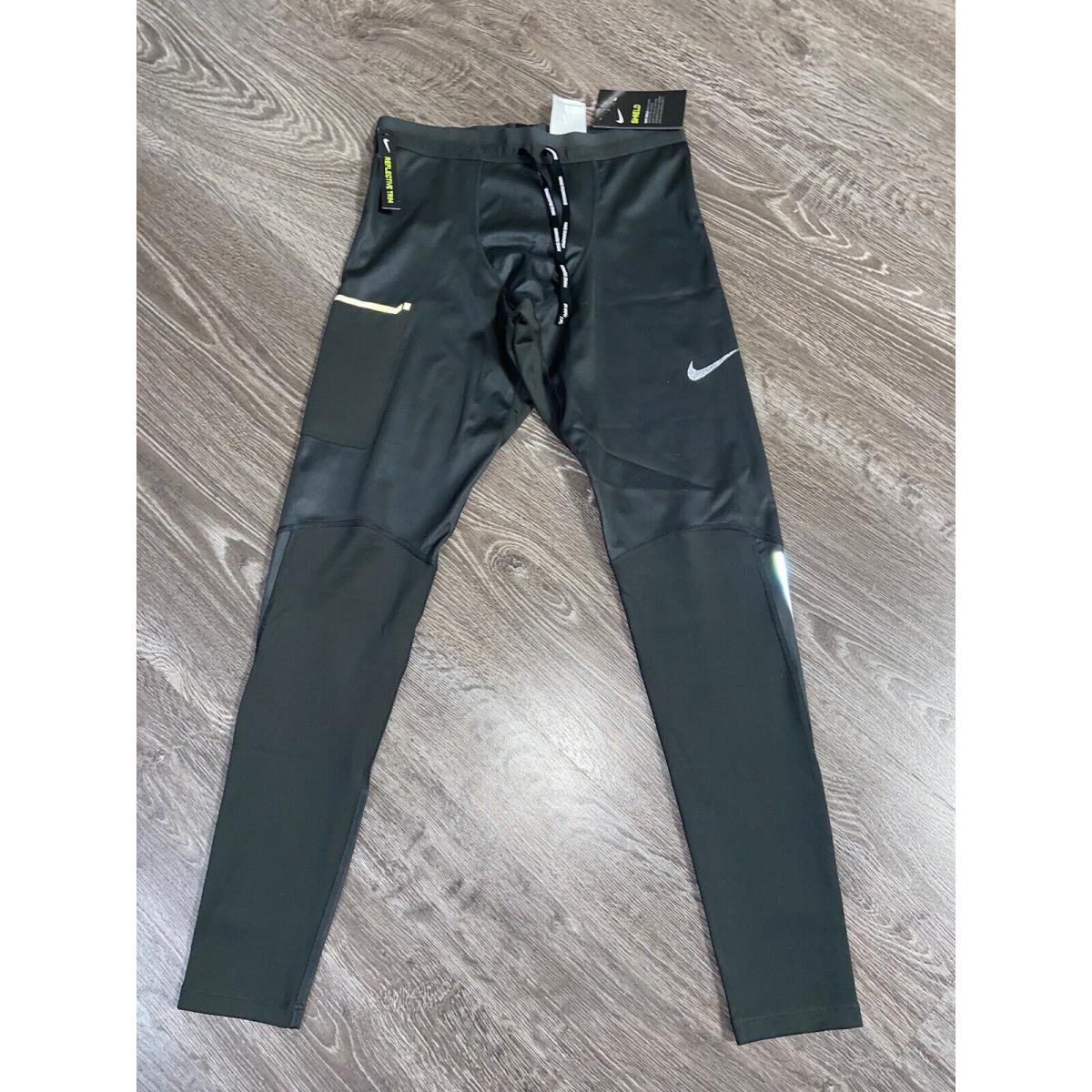 Nike Shield Men Size Small Running Training Tights Pants Charcoal BV5488-084