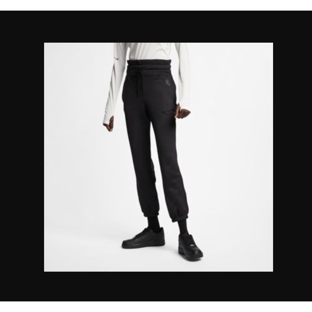 Nike Lab Women Pants Fleece High Rise Jogger Size L Black Sweatpants AJ2130 010