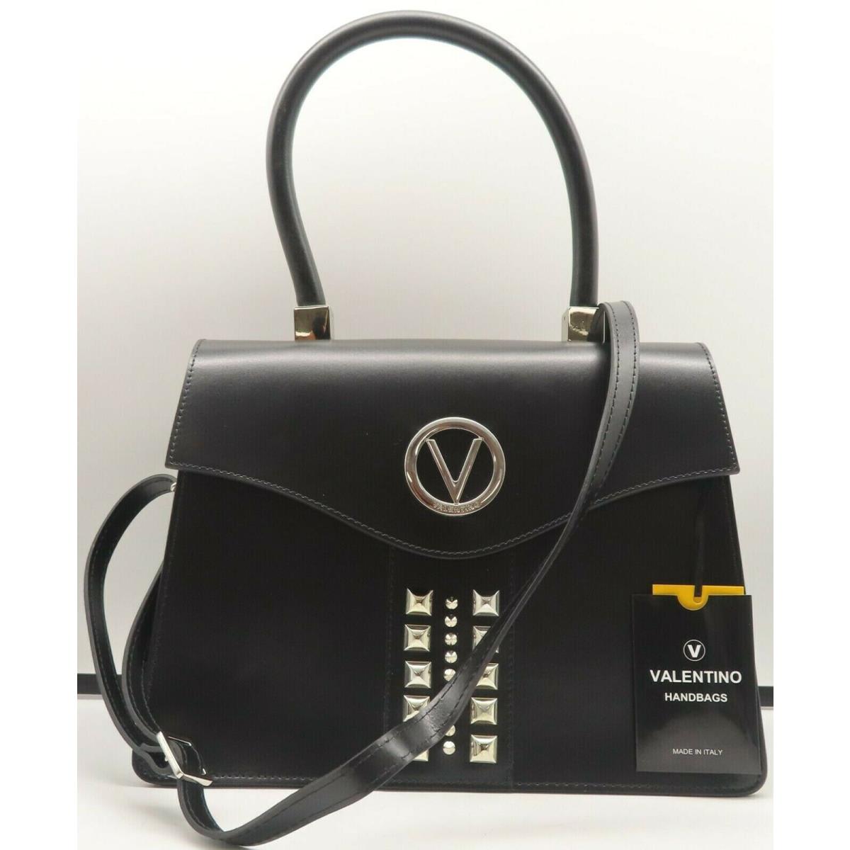 Mario Valentino Melanie Studded Leather Bag Black w/ Gold VA 9535