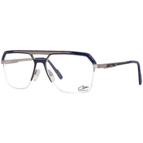 Cazal 7086 003 Eyeglasses Men`s Blue/silver Half Rim Pilot Optical Frame 60-mm