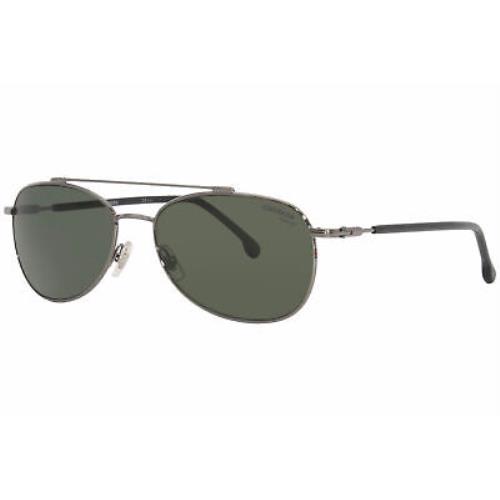Carrera 224/S KJ1UC Sunglasses Men`s Dark Ruthenium/green Polarized Lenses 58mm