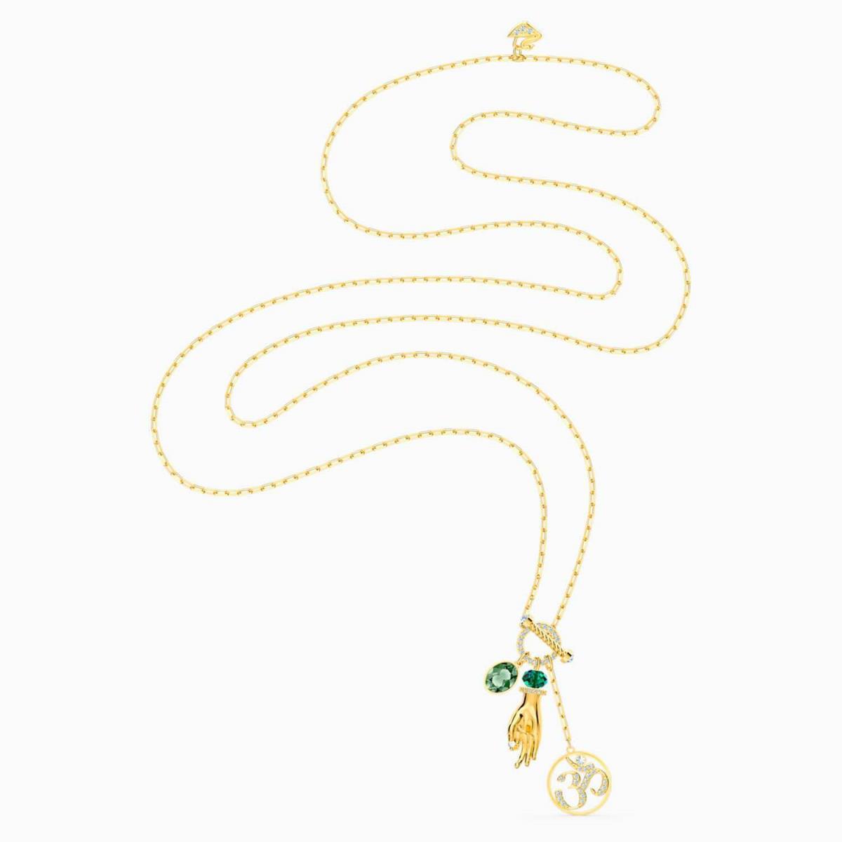 Swarovski Symbolic Hand OM Pendant Green Gold Tone -5514407