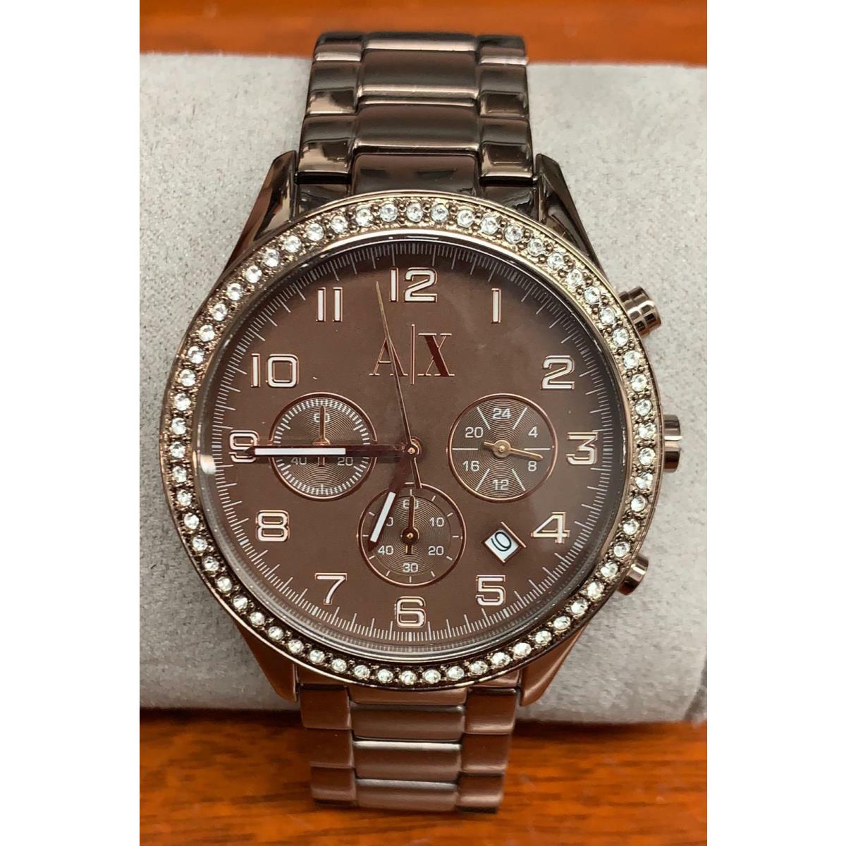 Armani Exchange Brown Sporty Glitz Chronograph Crystal Accent Watch AX5110