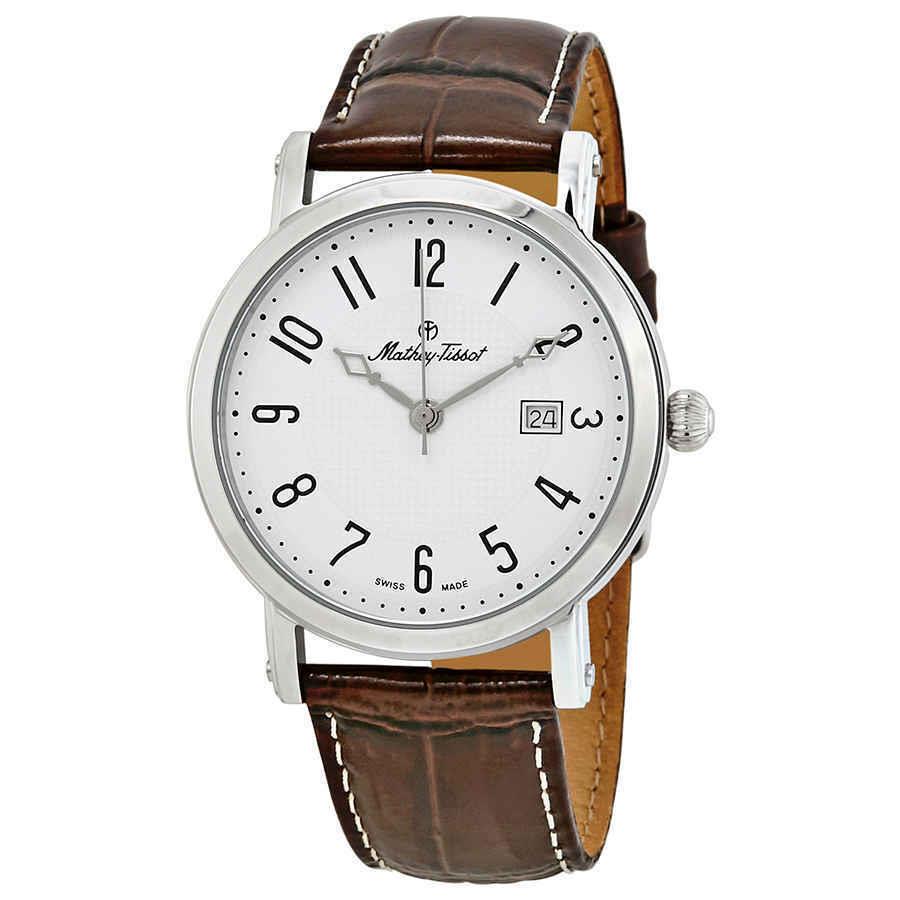 Mathey-tissot City White Dial Brown Leather Men`s Watch H611251AG