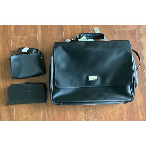 Kenneth Cole Reaction Essentials Black Briefcase Wallet Cosmetic Case Women`s