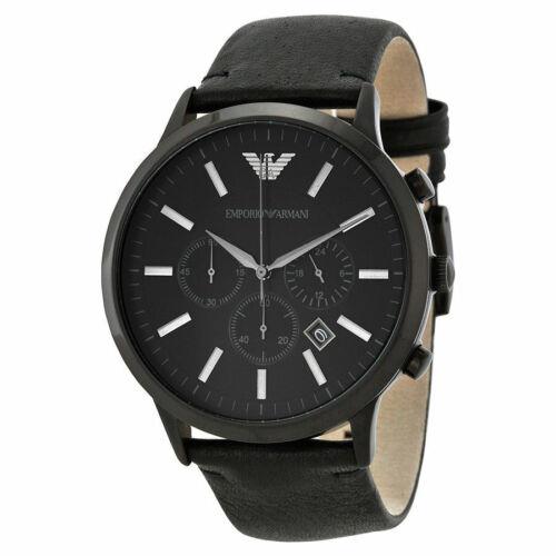 Emporio Armani Classic Chronograph Quartz Date Display Men`s Watch AR2461 - Black Dial, Black Band