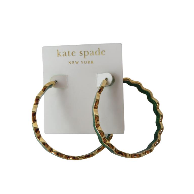 New Kate Spade New York Green Hoop Earrings 14K Gold Filled Post with Dust  Bag - Kate Spade jewelry - 098686141810 | Fash Brands