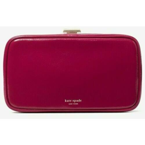 Kate Spade Tonight Crinkle Patent Crossbody Raspberry Clutch PXR00278 Retail