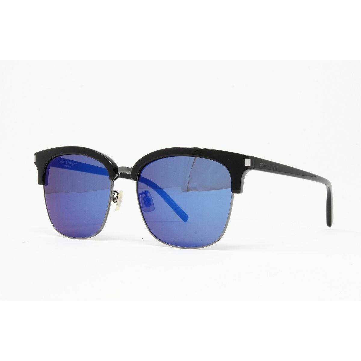 Saint Laurent SL108K-003 Men`s Sunglasses Black 56mm Blue Lens