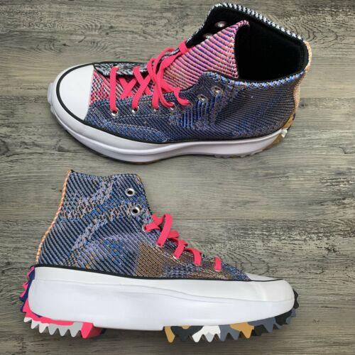 Women s Converse Run Star Hike High Size 6.5 Knit Mashup Casual Shoes Colorful