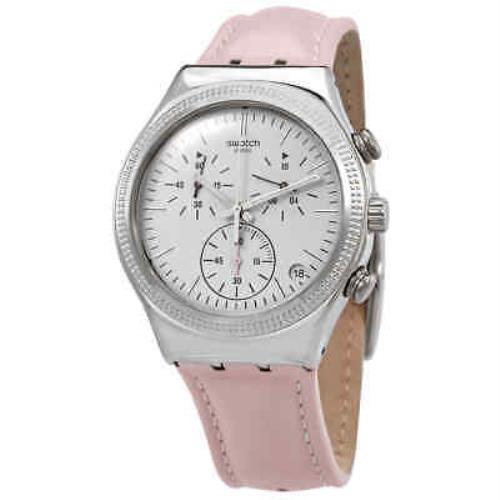 Swatch Sweet Madame Chronograph Quartz White Dial Ladies Watch YCS599 - White Dial, Pink Band