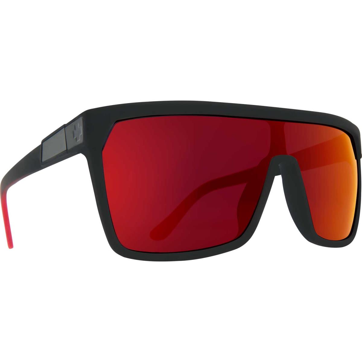 Spy Flynn Sunglasses Unisex Soft Matte Black/Red Fade-Gray Green/Red Flash