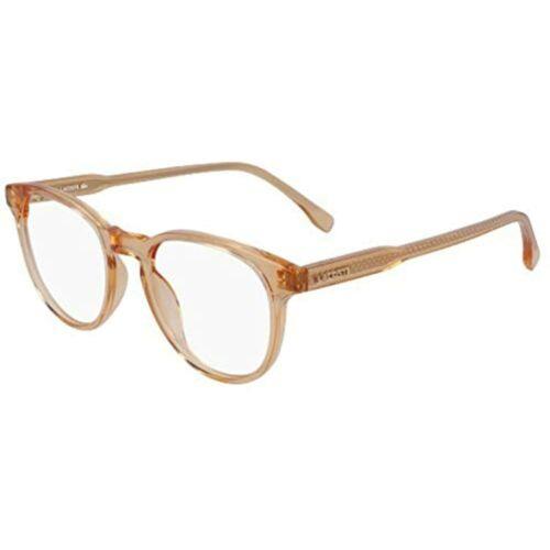 Lacoste L2838 662 Transparent Peach Eyeglasses 49mm with Lacoste Case