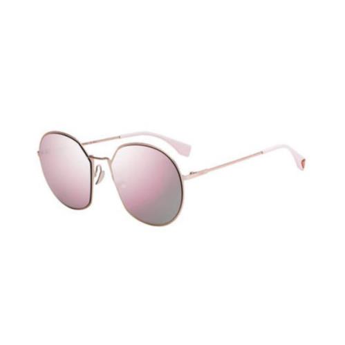 Fendi FF 0313F/S 035J/0J Pink/grey/rose Gold Round Women`s Sunglasses