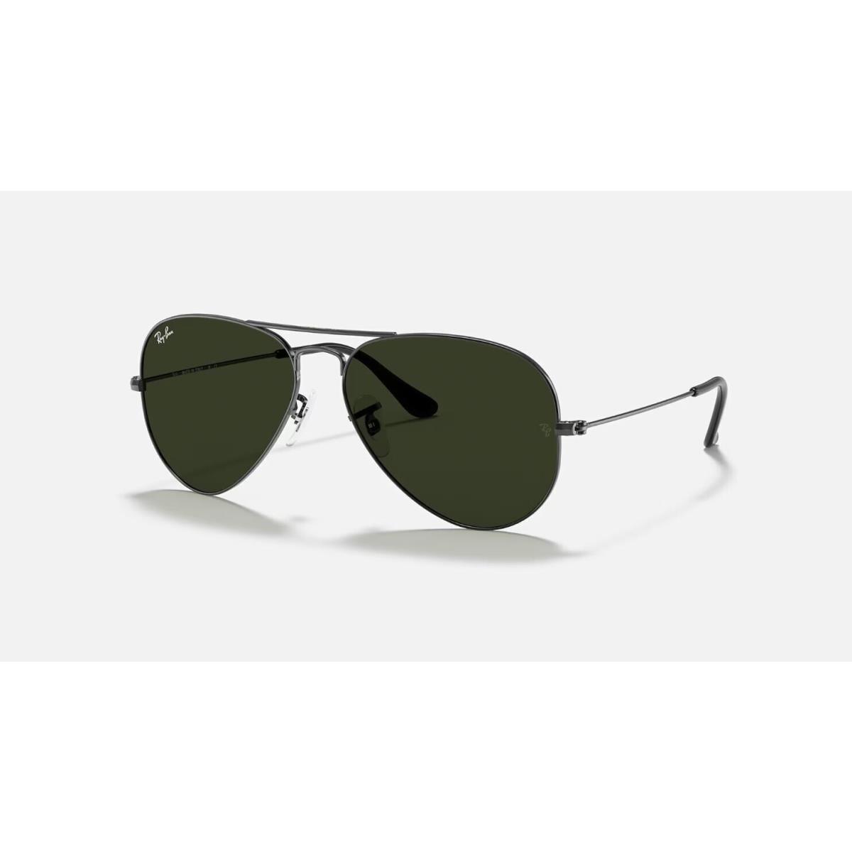 Ray-ban Aviator Classic Gunmetal Green G-15 Sunglasses RB3025 004/58 62 14 140 - Frame: Gray, Lens: Green