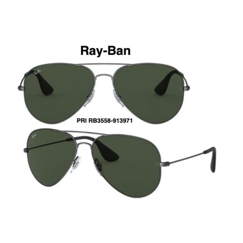 Ray-ban Sunglasses RB3558 913971 Antique Black: Black Size 58