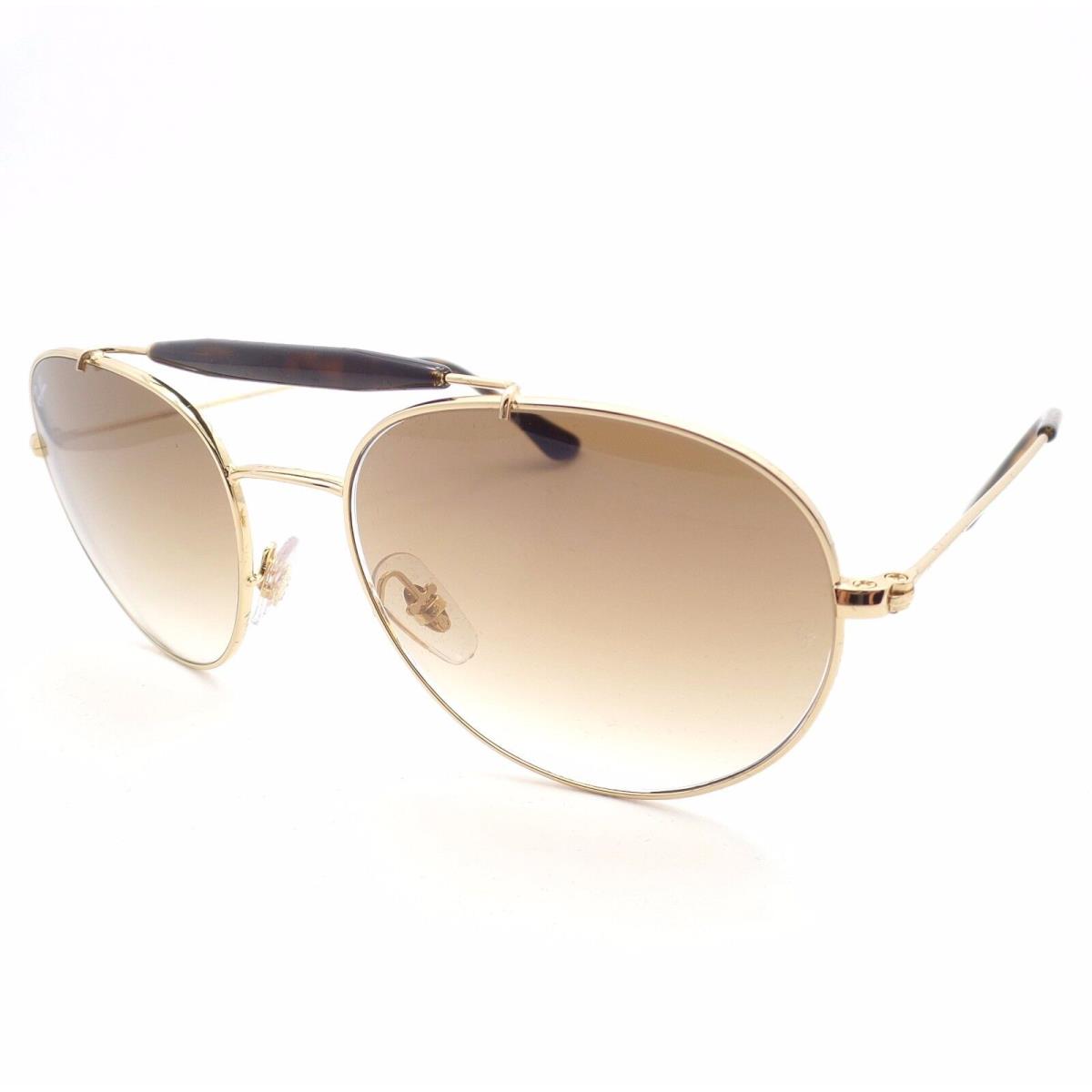 Ray Ban 3540 001/51 Shiny Gold Havana Brown Fade Sunglasses 56/16/140