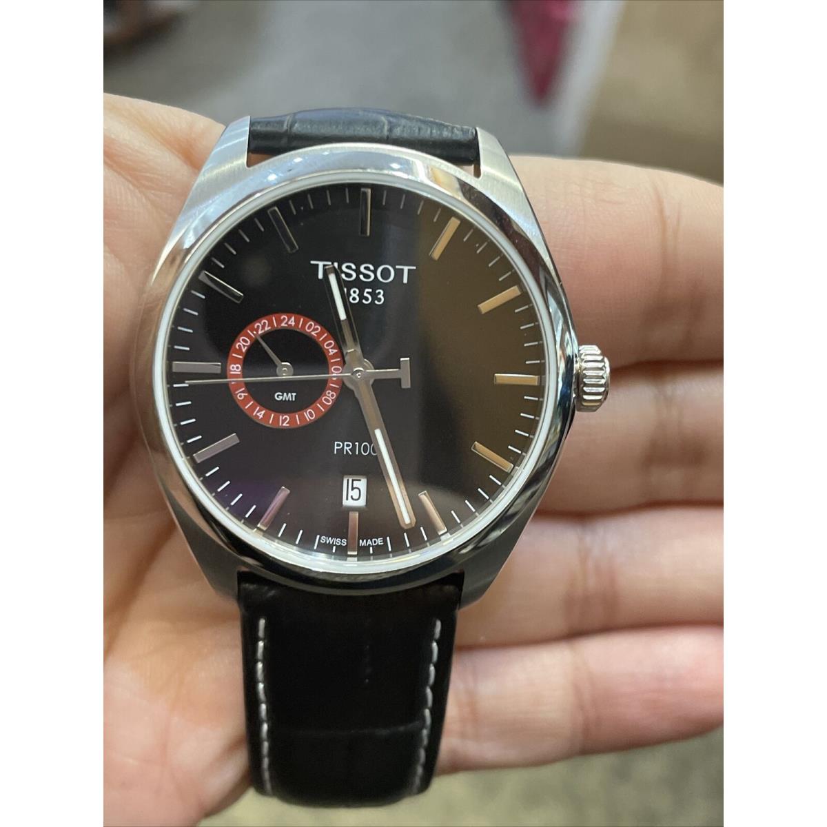 Tissot pr100. Black Leather Band