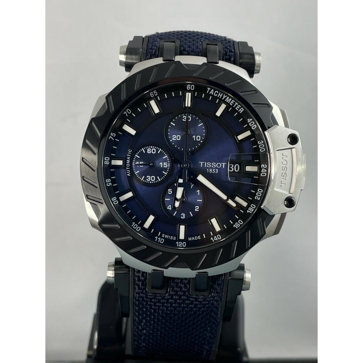 Tissot watch  - Blue Dial, Black/Blue Band 2