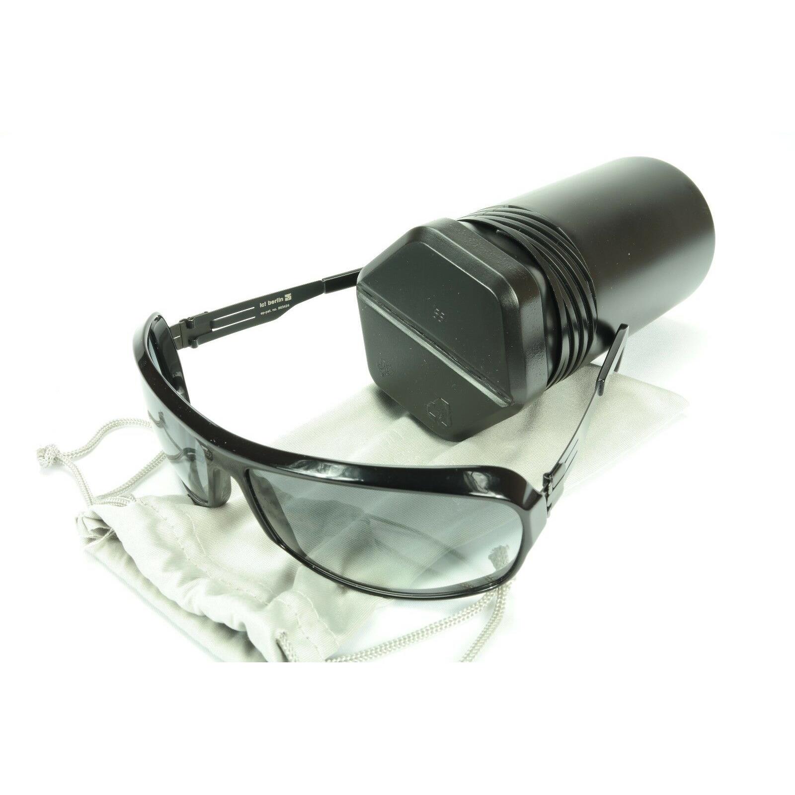 IC Berlin Sunglasses Liv Black Stainless Steel Acetate Germany 63-14-130 38
