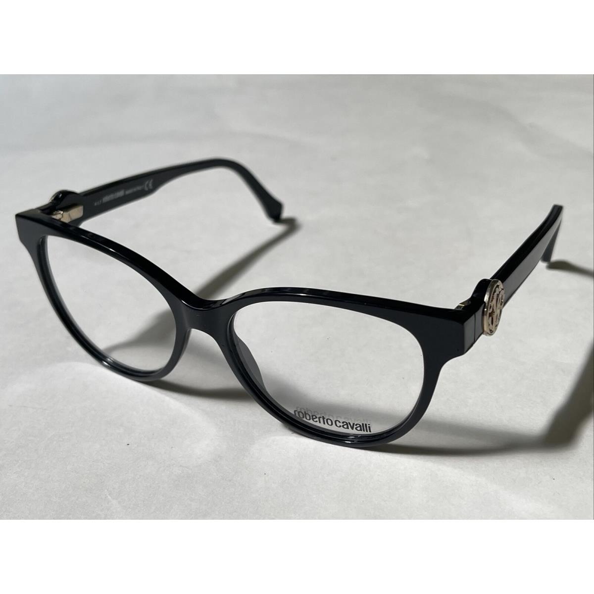 Roberto Cavalli Figline Oval Eyeglasses RC5047 001 Shiny Black 52-15-140