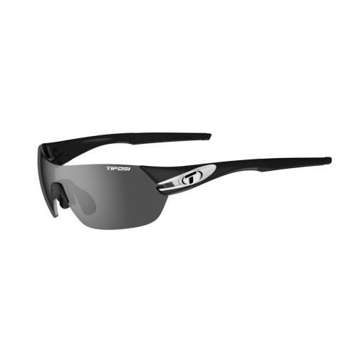 Tifosi Slice Sunglasses Interchangeable Lenses Black/White - Smoke, AC Red, Clear