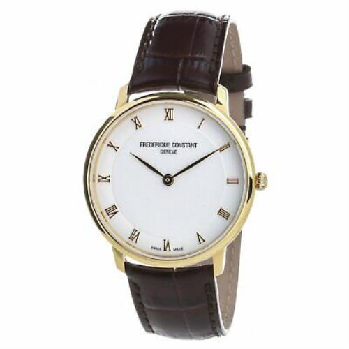 Frederique Constant FC-200RS5S35 Slimline 39MM Men`s Brown Leather Watch