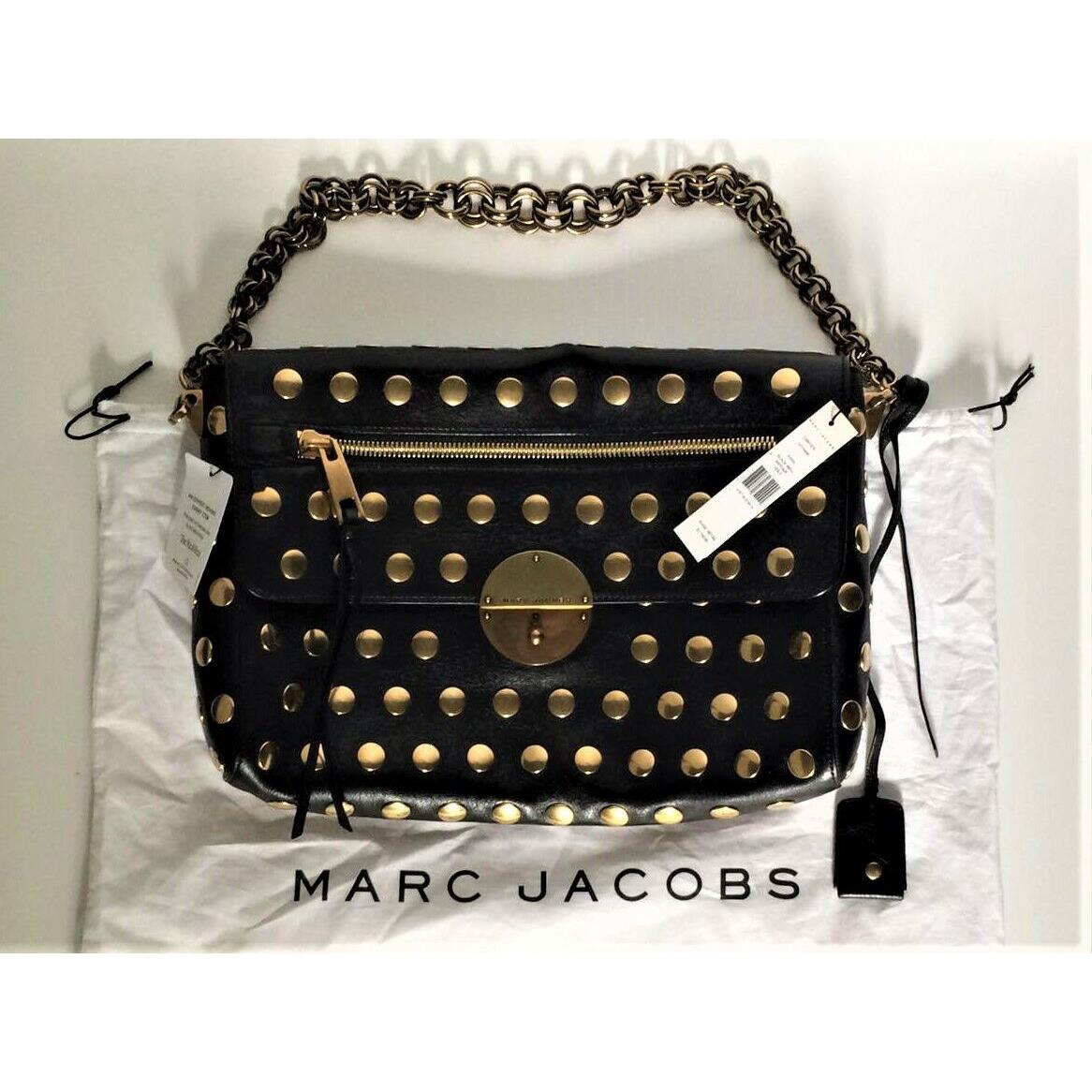 Marc Jacobs Studded Gotham Shoulder Black Bag - W/tags