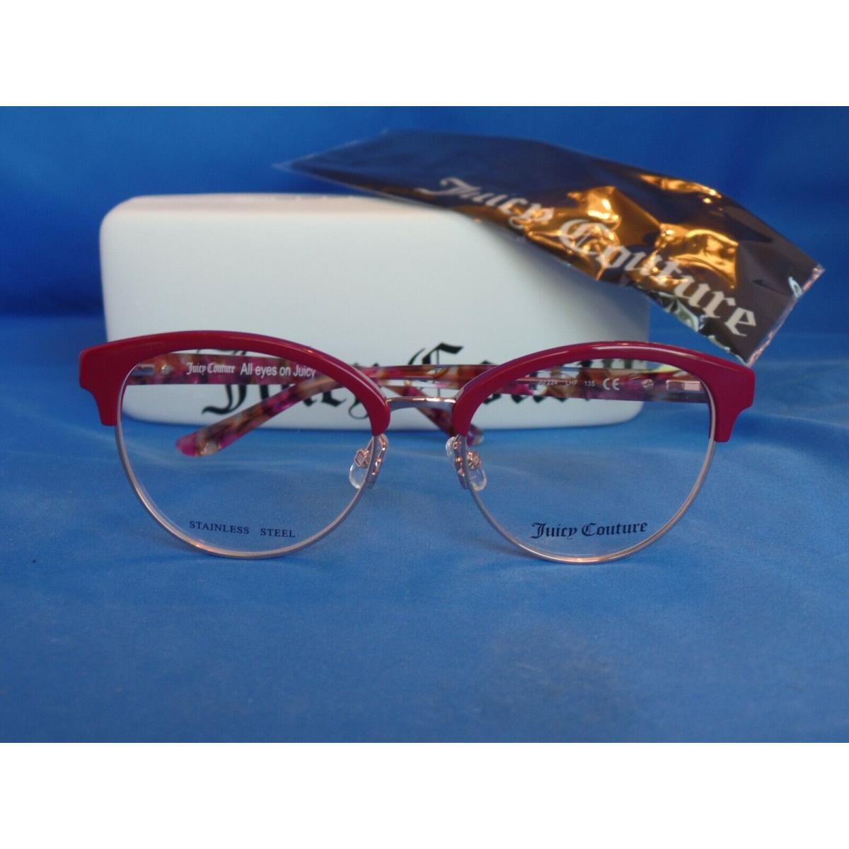 Women`s Juicy Couture Eyeglass Frame JU 224 Burgundy Opal Metal 50-17-135