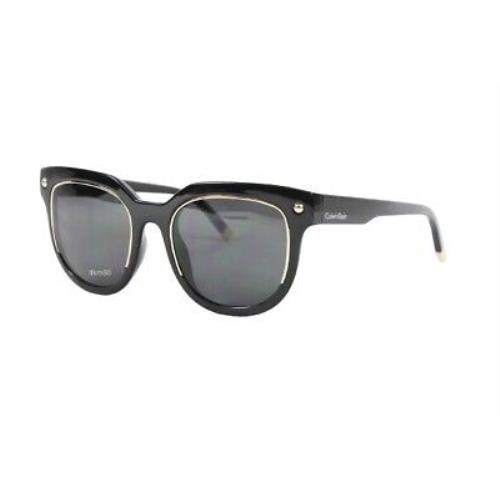 Calvin Klein CK3202S/001 Shiny Black / Grey Sunglasses