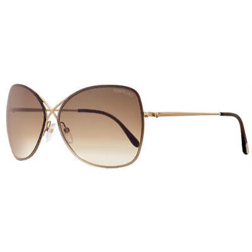 Tom Ford Butterfly Sunglasses TF250 Colette 28F Rose Gold FT0250 - Rose Gold Frame, Brown Gradient Lens