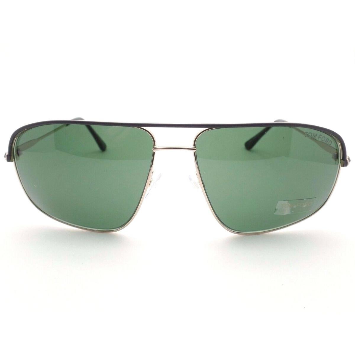 Tom Ford TF 467 Justin 02N Matte Black Gold Green Sunglasses r