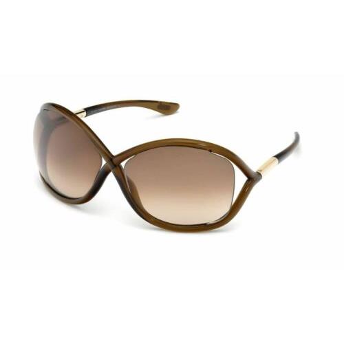 Tom Ford FT 0009 Whitney 692 Dark Brown Sunglasses - Frame: Dark Brown, Lens: brown