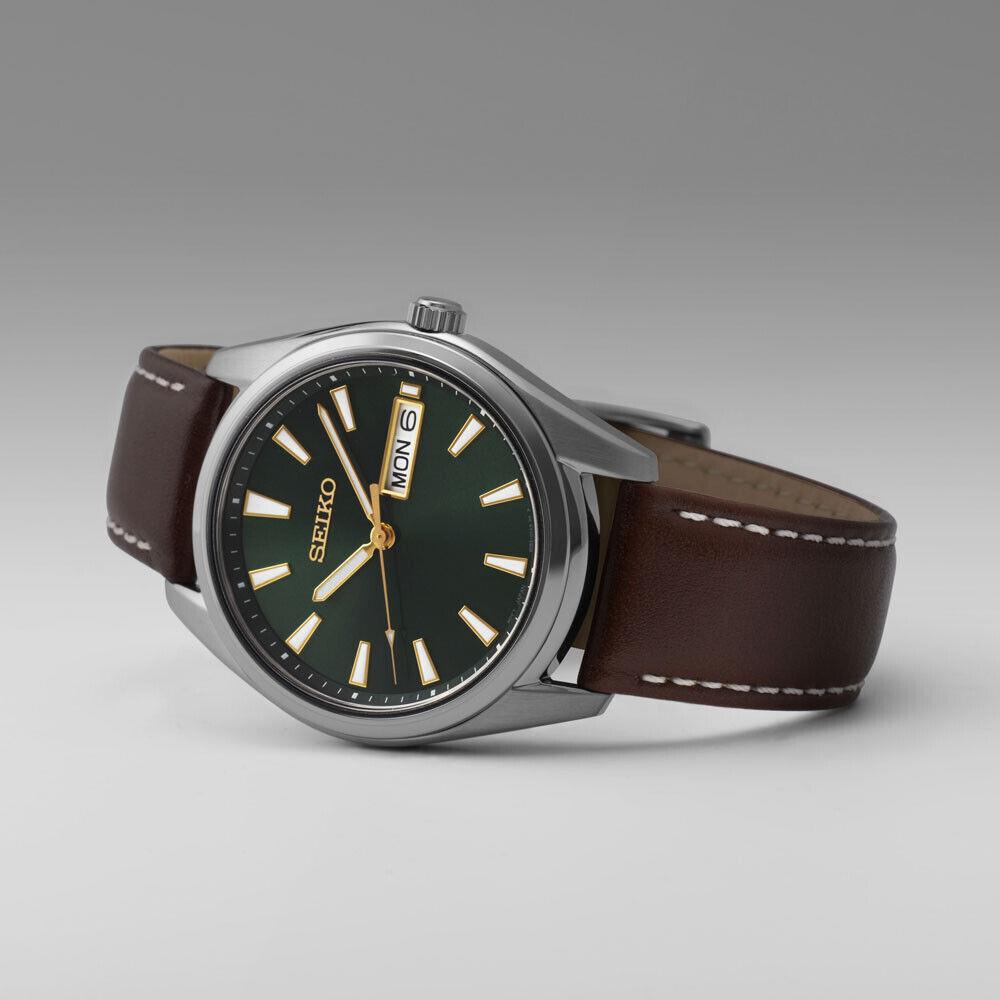 Seiko Neo Classic Quartz Green Dial Men`s Watch SUR449P1