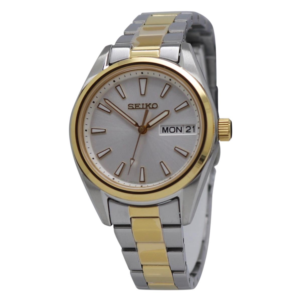 Seiko Neo Classic Quartz Silver Dial Two-tone Ladies Watch SUR454P1 - Dial: Silver, Band: Two-Tone