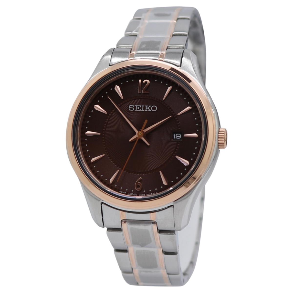 Seiko Sapphire Brown Dial Two-tone Ladies Watch SUR476P1