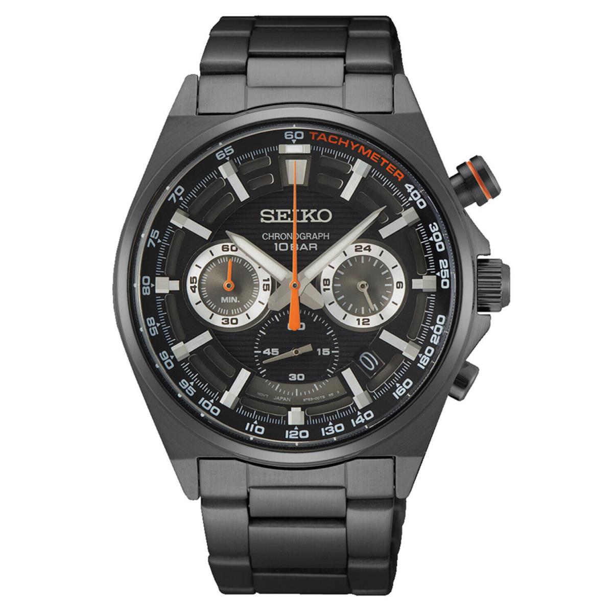 Seiko Men`s Core Black Dial Watch - Dial: Black, Band: Black, Bezel: Black