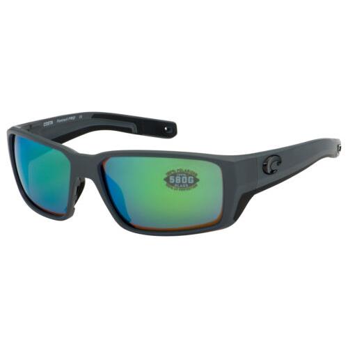 Costa Del Mar Fantail Pro Matte Grey/green 580G 60mm Polarized Sunglasses - Matte Grey/Green Mirrored 580g, Frame: Gray, Lens: Green