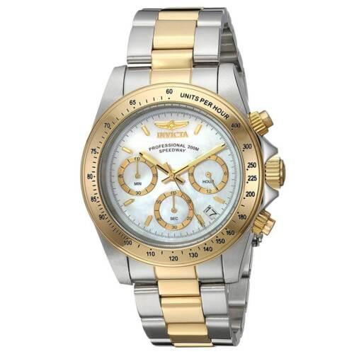 Invicta Men`s Watch Speedway White Mop Dial Two Tone Steel Bracelet Dive 24769 - Mother of Pearl Face, White Dial, Silver Band