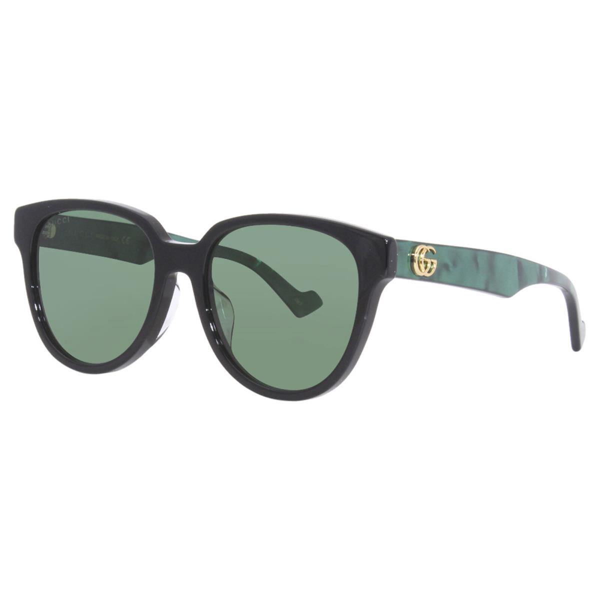 Gucci GG0960SA 001 Sunglasses Women`s Black/green Lenses Fashion Cat Eye 55-mm