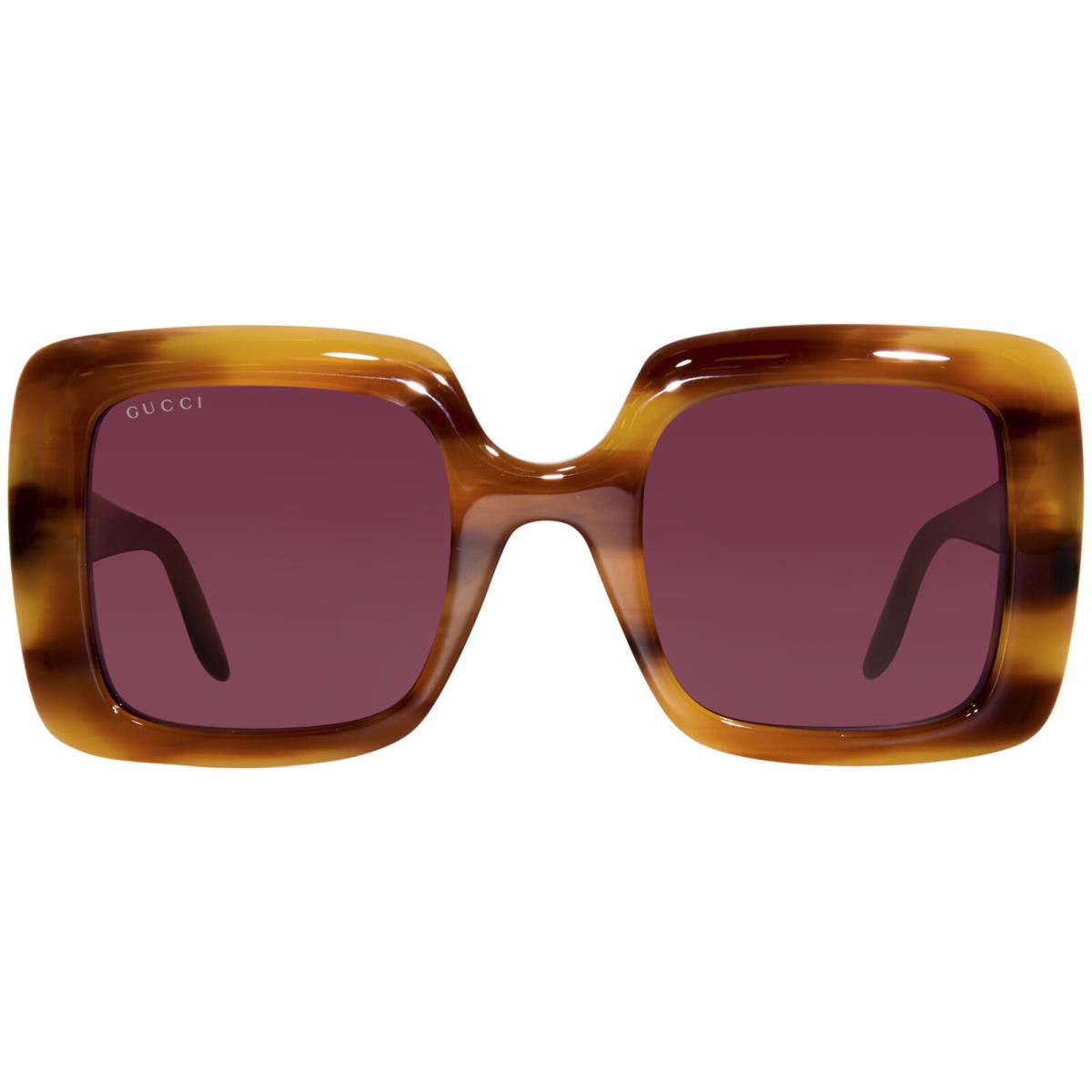 Gucci GG0896S 004 Sunglasses Women`s Havana/violet Lenses Square Shape 52mm