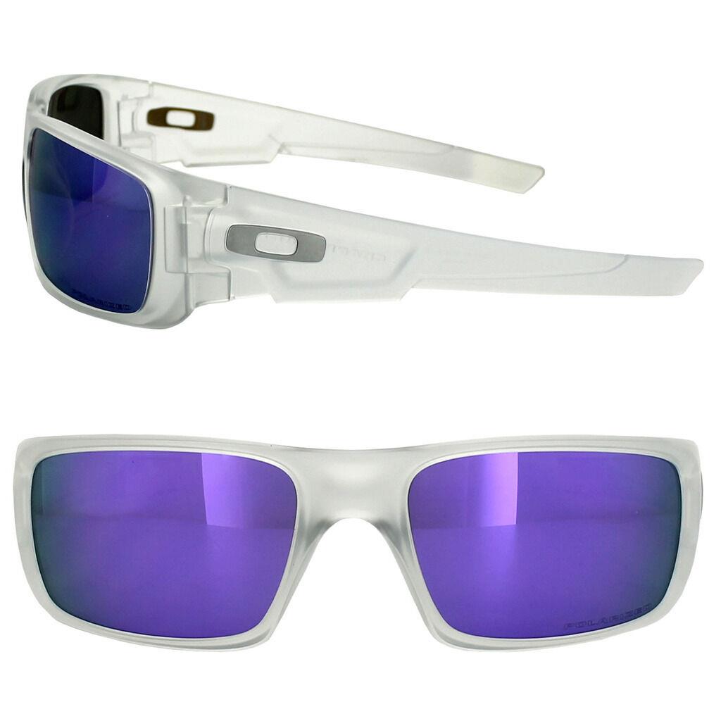 Oakley Crankshaft 9239-09 Sunglasses Matte Clear Frame Violet Iridium Lens 60 mm