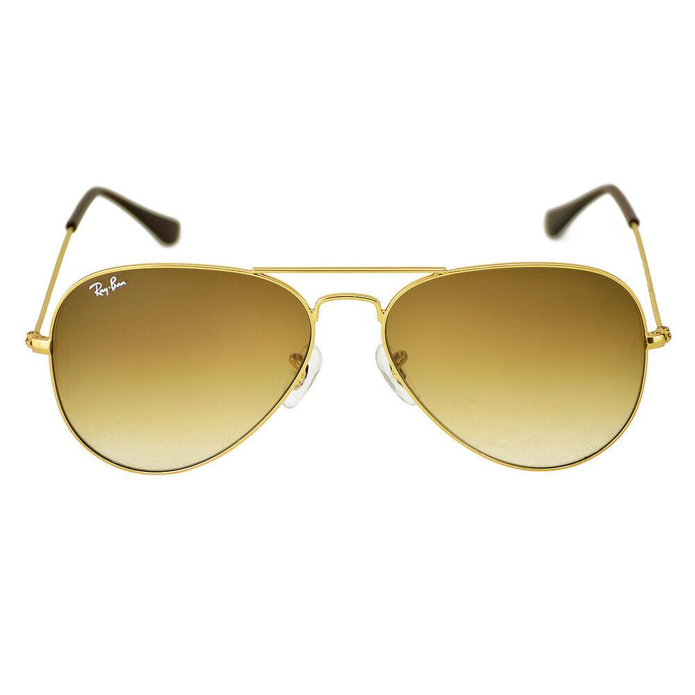 Ray-ban Sunglasses RB3025 Aviator Gradient Gold Frame Light Brown Lens 58mm