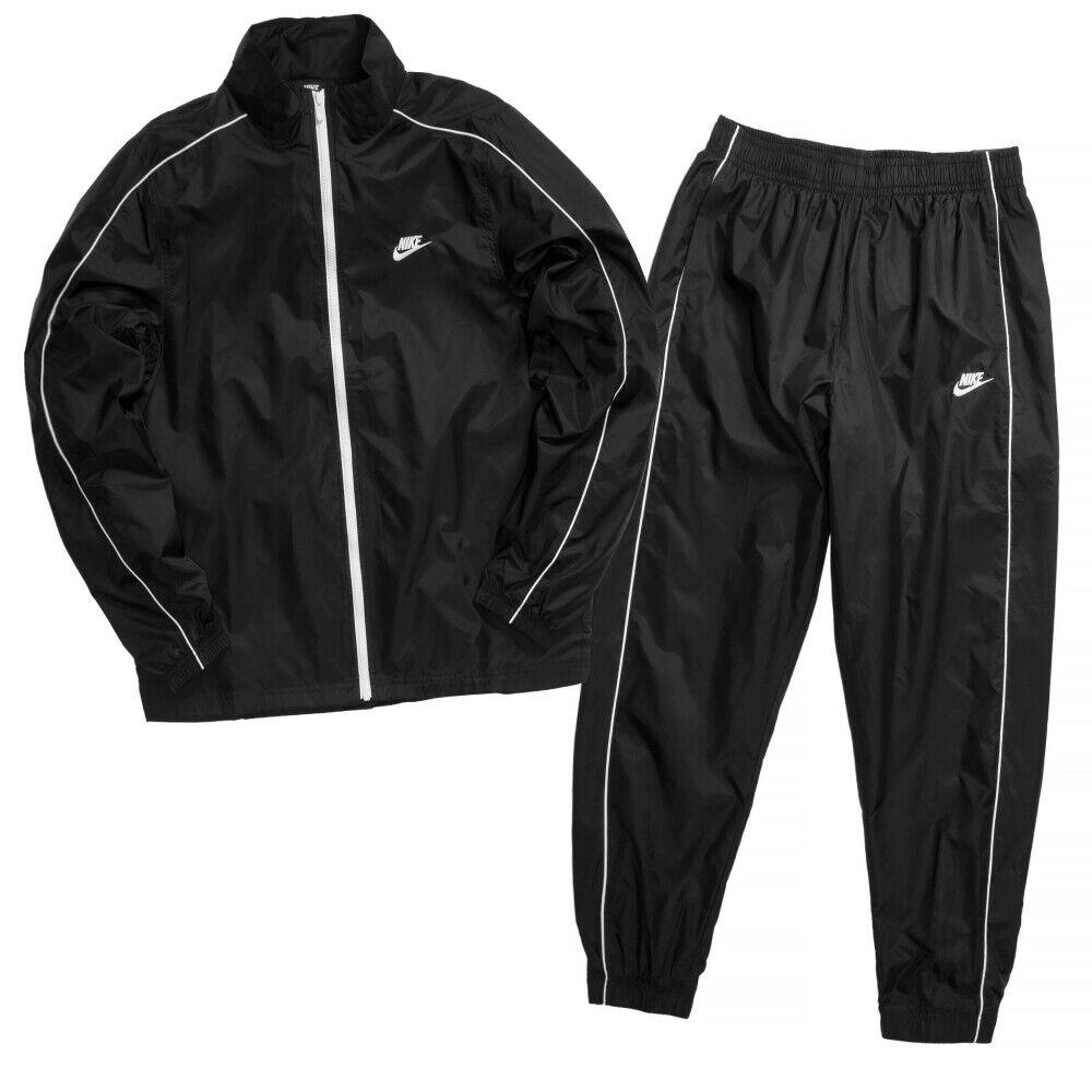 Nike Nsw Woven Tracksuit Mens BV3030-010 Black White Jacket Pants Size L