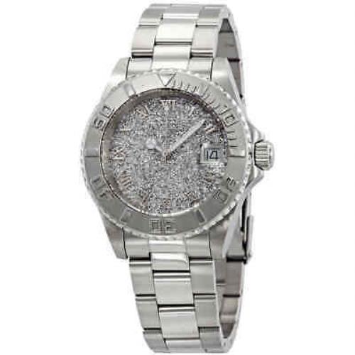 Invicta Angel Silver Glitter Dial Stainless Steel Ladies Watch 22706 - Silver Glitter Dial, Silver-tone Band