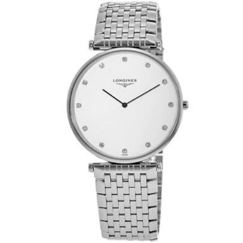 Longines La Grande Classique Quartz White Unisex Watch L4.766.4.17.6 - White Face, White Dial, Silver Band