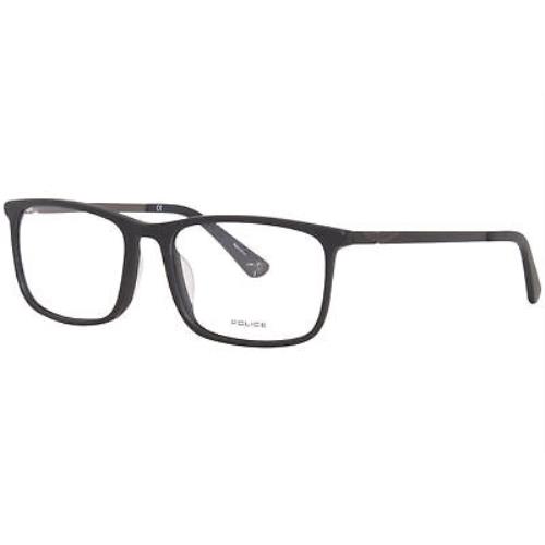 Police VPLB75 0703 Eyeglasses Men`s Matte Black Full Rim Optical Frame 56mm - Black Frame